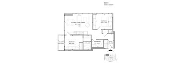 Floor plan of 2501 (2 Bed, 2 Bath) at SoHo Champagne 2