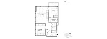 Floor plan of 2508 (2 Bed, 2 Bath) at SoHo Champagne 2