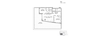 Floor plan of 303 (2 Bed, 2 Bath) at SoHo Champagne 2