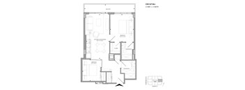 Floor plan of Cristal (2 Bed, 2 Bath) at SoHo Champagne 2