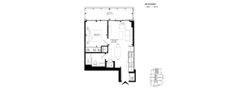 Floor plan of Missoni (1 Bed, 1 Bath) at SoHo Italia