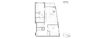 Floor plan of Pommery (2 Bed, 2 Bath) at SoHo Champagne 2