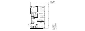 Floor plan of Sky Suite Cavali (2 Bed, 2 Bath) at SoHo Italia