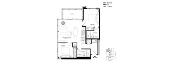 Floor plan of Sky Suite Prada (2 Bed, 2 Bath) at SoHo Italia