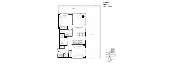 Floor plan of Terrace Suite Cavali (2 Bed, 2 Bath) at SoHo Italia