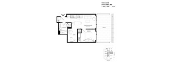 Floor plan of Ferragamo Suite Ferragamo (1 Bed + Den, 1 Bath) at SoHo Italia
