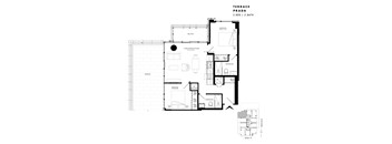 Floor plan of Terrace Suite Prada (2 Bed, 2 Bath) at SoHo Italia
