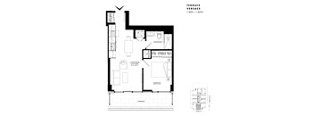 Floor plan of Terrace Suite Versace (1 Bed, 1 Bath) at SoHo Italia