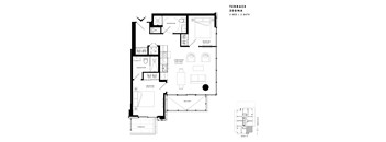 Floor plan of Terrace Suite Zegna (2 Bed, 2 Bath) at SoHo Italia