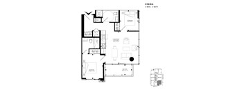 Floor plan of Zegna (2 Bed, 2 Bath) at SoHo Italia