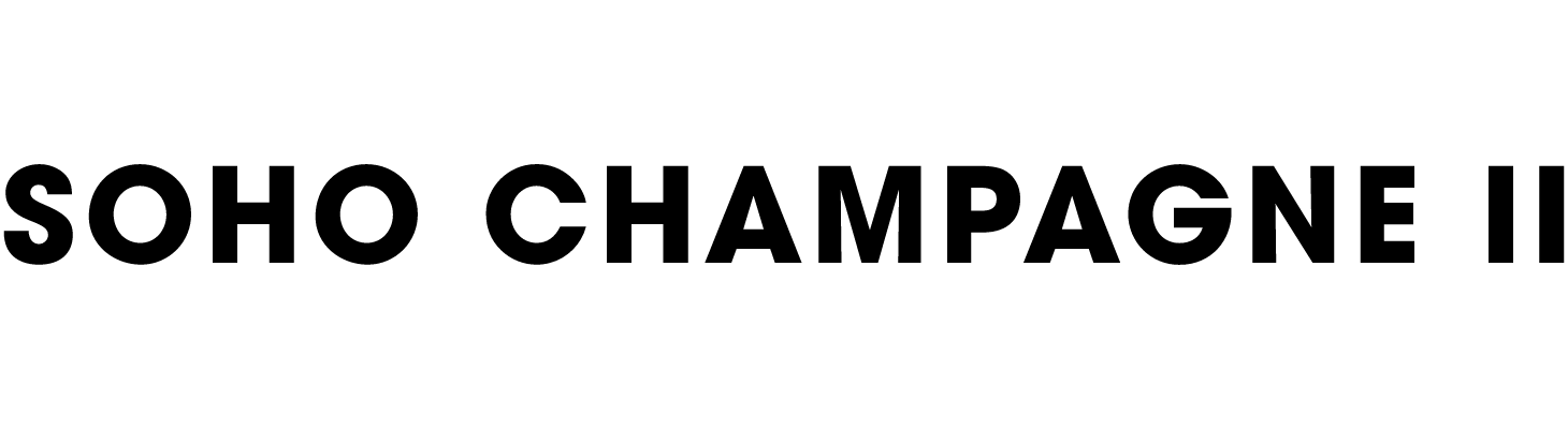 The image displays the text "SOHO CHAMPAGNE II" in large, bold letters.