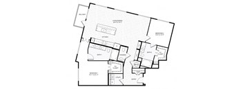 A black and white image of a house floor plan.