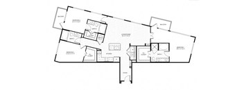 A floor plan of a house with labeled rooms such as "Kitchen" and "Bedroom 1".