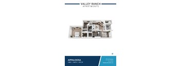 Apartment floor plan for Valley Ranch Apartments in Appaloosa.