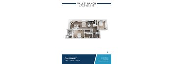 A floor plan of avaliable apartments at Valley Ranch Apartments.