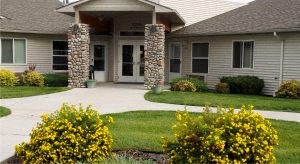 a house with a walkway in front of it