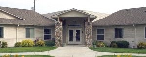 a house with a walkway in front of it