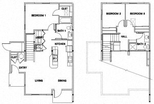 two different floor plans of a house