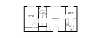 A black and white image of a floor plan for a home.