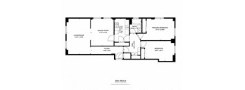 A black and white image of a floor plan for a house.