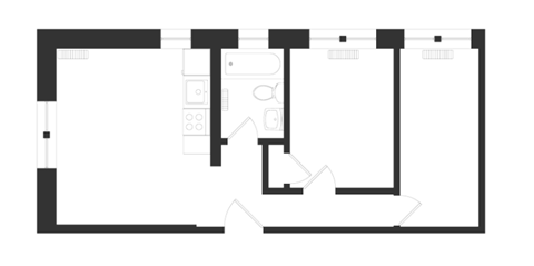 A black and white image of a floor plan.