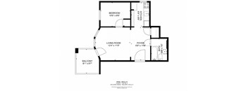 A black and white image of a floor plan for a home.