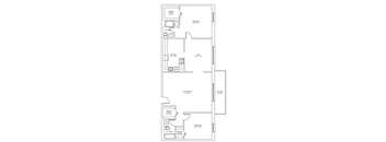 A floor plan of a house with labeled rooms such as "Kitchen" and "Bedroom".