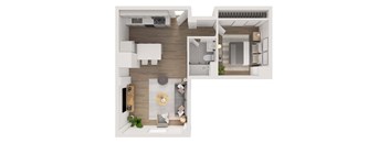 1 BR. Partial View at The Nest at Lincoln Park West, Illinois, 60614
