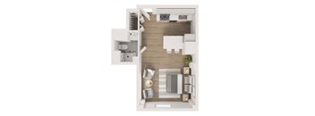 Studio  Sunset/City View (A) at The Nest at Lincoln Park West, Illinois, 60614