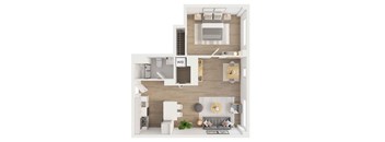 1 BR.  Park/Lake View (B) at The Nest at Lincoln Park West, Illinois