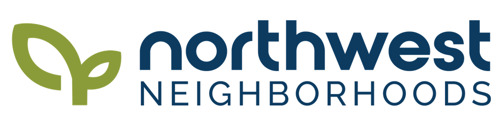 the logo for northwest neighborhood with the word neighborhood on a green background
