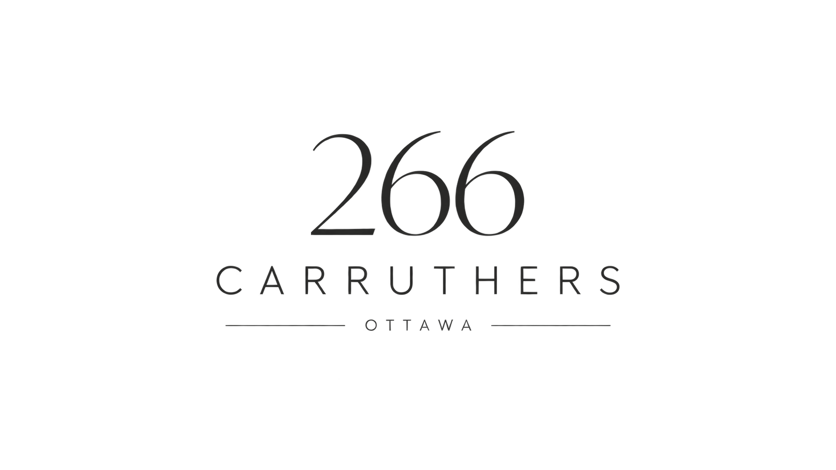 A green background with the text "266 CARRUTHERS OTTAWA" written in white.