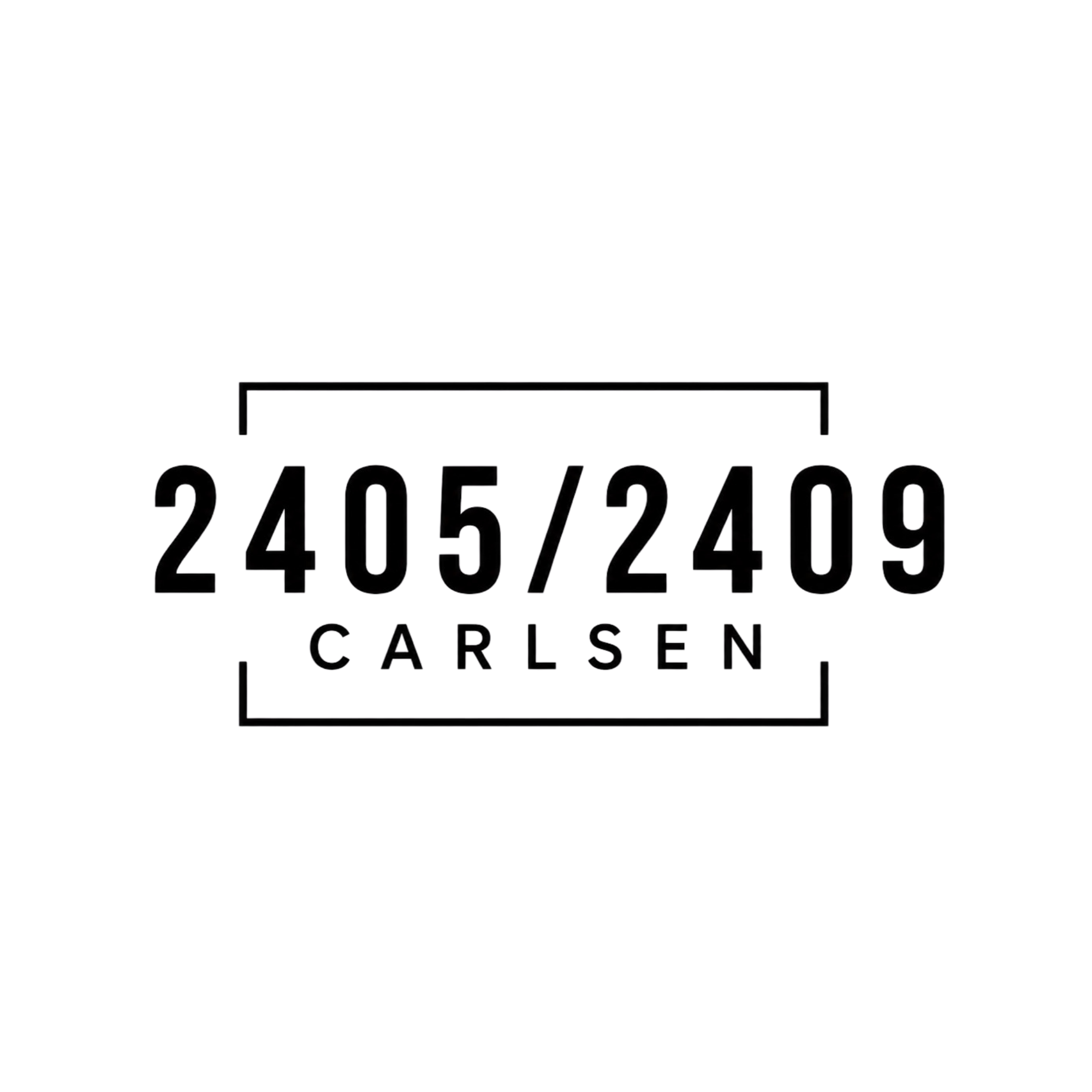 A black background with white text that reads "2405/2409 CARLSEN".