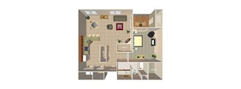 1 Bedroom 1 Bathroom Floor Plan at Tranquility Pointe, Omaha, NE