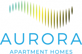 The image is a logo for Aurora Apartment Homes.