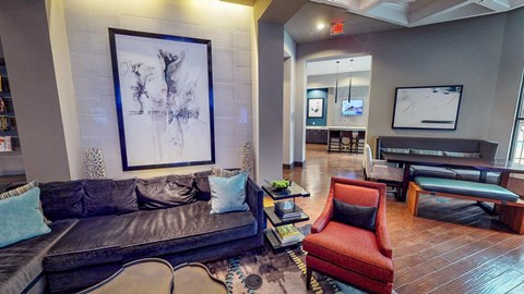Living Room At Clubhouse at Civic at Frisco Square Apartments, Texas, 75034