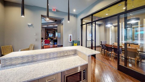 Large Interactive Clubhouse at Civic at Frisco Square Apartments, Frisco