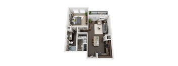 A1 floor plan at Civic at Frisco Square Apartments, Frisco, TX