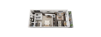 S-4 Deluxe Studio w/ Patio at Civic at Frisco Square Apartments, Frisco, TX, Texas
