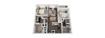 B2 floor plan at Civic at Frisco Square Apartments, Frisco, TX, Texas