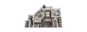 B3 floor plan at Civic at Frisco Square Apartments, Frisco