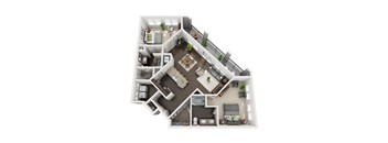 B5 floor plan at Civic at Frisco Square Apartments, Texas, 75034