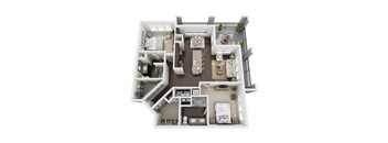 B6 floor plan at Civic at Frisco Square Apartments, Frisco, TX, 75034