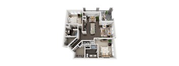 B7 floor plan at Civic at Frisco Square Apartments, Frisco, TX