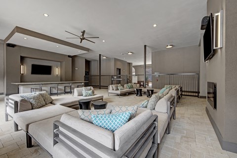 Soft and Refreshing Living Room at Civic at Frisco Square Apartments, Frisco, Texas