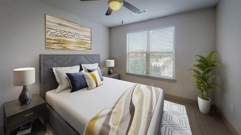 Beautiful Bright Bedroom With Wide Windows at Civic at Frisco Square Apartments, Frisco, TX