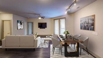 Elegant Living Room at Civic at Frisco Square Apartments, Frisco, TX