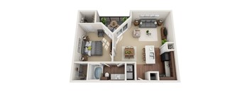 1 bed 1 bath floorplan at Gateway Cedars Apartments, Forney, TX 75126