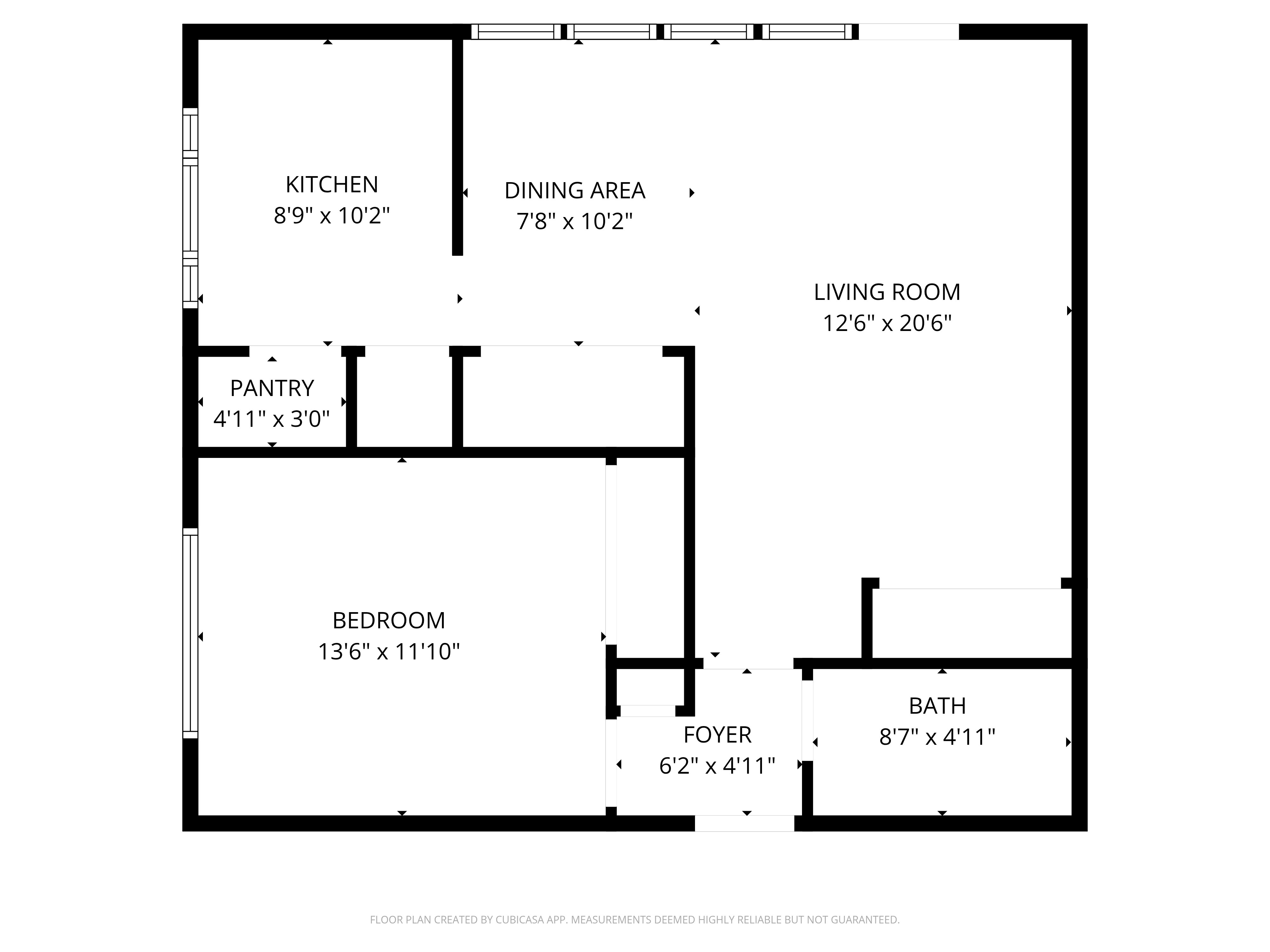 A black and white floor plan of a house with labeled rooms.