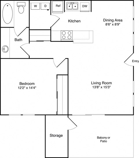 a floor plan of a house with a bedroom and a living room